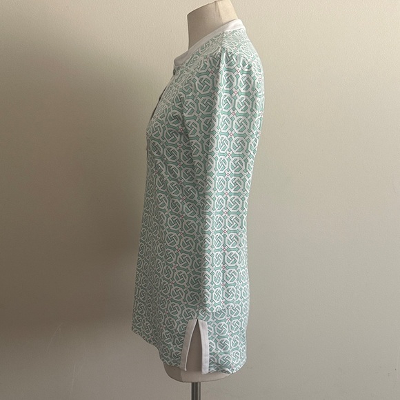 J.McLaughlin CATALINA POPOVER Geometric Mint Green Print Patterned Tunic sz XS - Picture 4 of 6